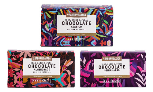 Chocolates De Oaxaca Degustacion 3 Sabores 100% Cacao 1.5 Kg
