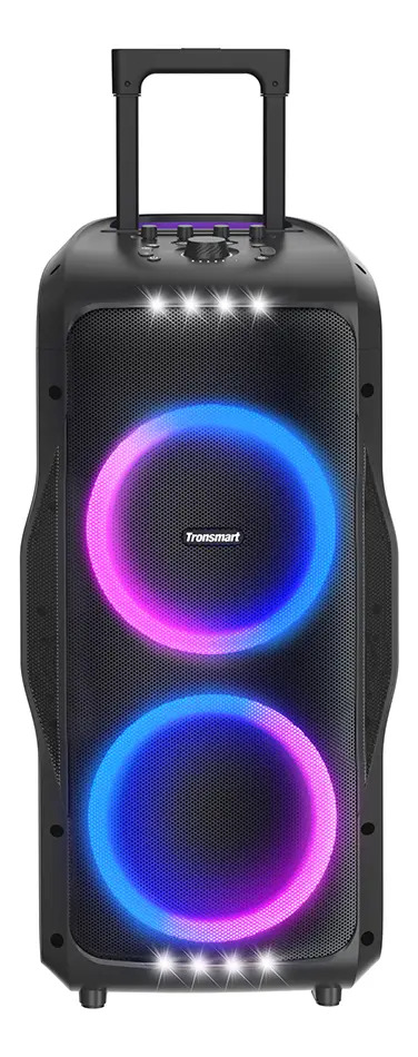 Bocina Bluetooth Tronsmart Halo 300 240W Portatil Altavoz Potente para Fiestas Exteriores Bailar Luces Leds Sonido de 270° Duración 20 horas APP Control Entrada de Micrófono Guitarra y XLR