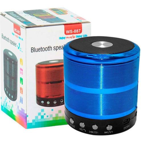 Caixa De Som Bluetooth Pendrive, Cartão Sd Rádio - Azul