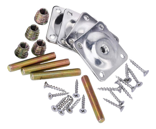 4 Placas De Montaje De Patas De Metal Para Montaje 4 Piezas