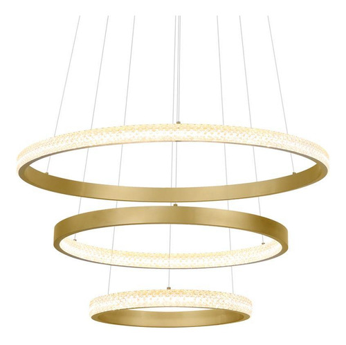 Lustre Pendente Nordecor Bean 2459 Dourado Led Bivolt