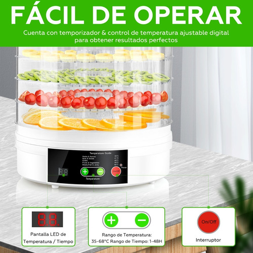 Imagen 3 de 7 de Deshidratador Alimentos Control Tactil Para Carne Seca,fruta