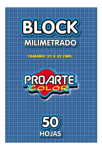 Pack X2 Block Papel Milimetrado 50 Hojas Proarte 22x 32cms.