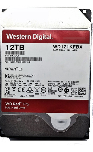 Disco Duro Wd Red 12tb Rojo Nas