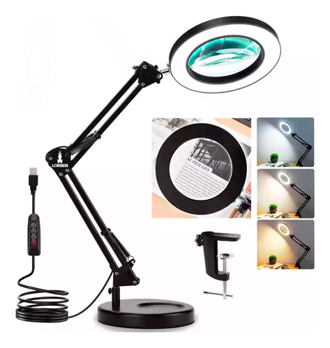 Lupa Luminária Lorben 10x Articulável Led Ring Light 16cm