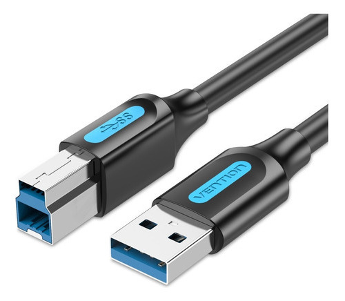 Cable Usb 3.0 A B Vention Macho Para Impresora Escaner 2m Negro