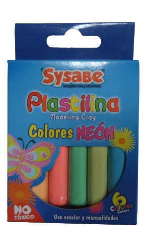 Set 02 Plastilina Sysabe Colores Neón ( 06 Colores )