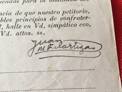 Antiguo Documento Juan M. Filartigas 1918 Vanguardia Uruguay (Usado)