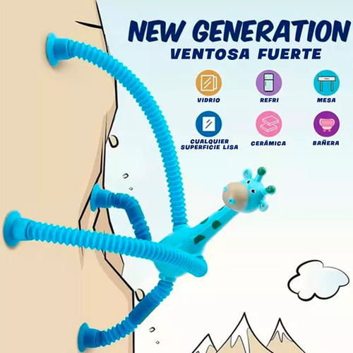 Pop Tubes Tubos Antiestres Juguete Sensorial Jirafa Elastico