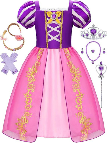 Rapunzel Disfraz Para Niñas Vestido Rapunzel Princesa Ropa V