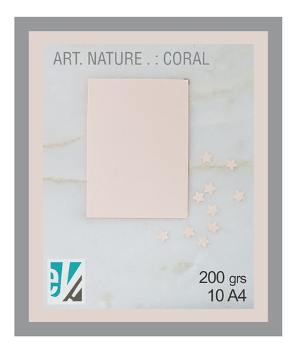 Art Nature : Pack X 10 Hojas A4 De 200 Gr: Color Coral