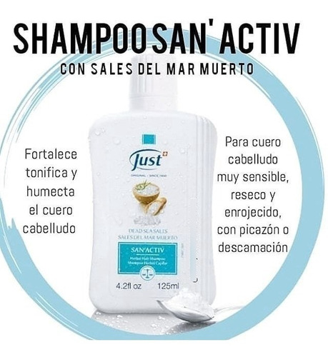 Shampoo San Activ 250ml Swiss Just (sales Del Mar Muerto)