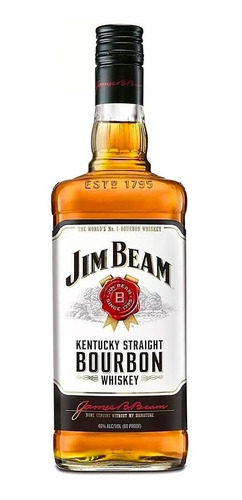 Imagem 1 de 4 de Whisky Jim Beam Kentucky Straight Bourbon 1000 Ml 1l