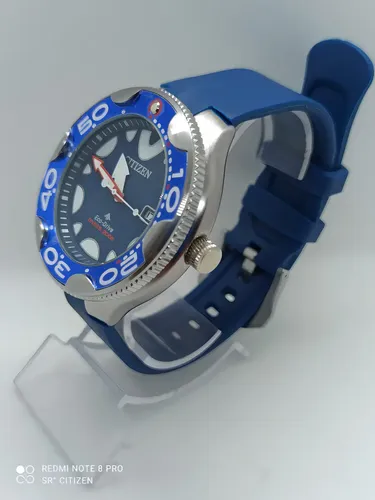 Relógio Citizen Orca Aqualand Premium Correia Azul Bisel Azul