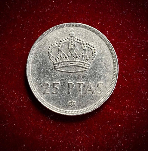 Moneda 25 Pesetas España 1975 (78) Km 808 Juan Carlos 1