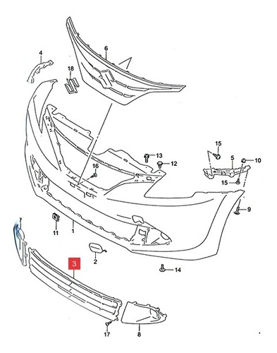 Rejilla Central Parachoque Delt. Suzuki Baleno Gl 2017-19