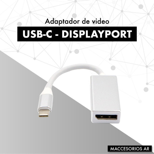 Imagen 2 de 10 de Adaptador Usb C A Displayport Computadora Celular 4k Ultrahd