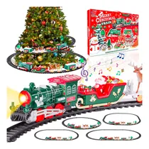 Comprar Tren Electrico Navideño Luz Y Sonido Juguete Niños 28 Piezas