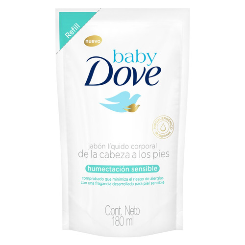 Imagen 1 de 2 de Jabón líquido Baby Dove Humectación Sensible repuesto 180 ml