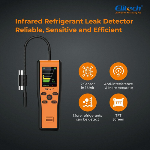 Detector De Fugas Refrigerante Freon Halógeno Elitech Ir-200