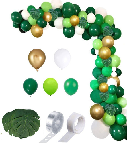 Arco Organico Deco Globos Verdes Selva Bosque Dinos