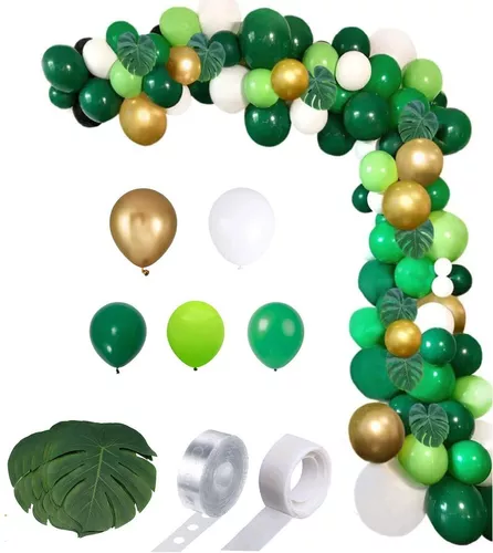 Arco Organico Deco Globos Verdes Selva Bosque Dinos Jungla