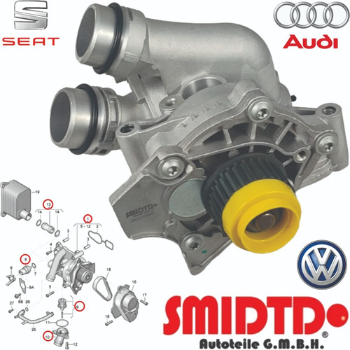 Bomba Agua Completa Aluminio Y Brida Vw Gti 2.0 Tsi 13-17