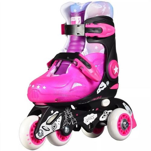 Imagen 2 de 8 de Patines-rollers 2 En 1 Extensibles Glow Protecciones Brillan