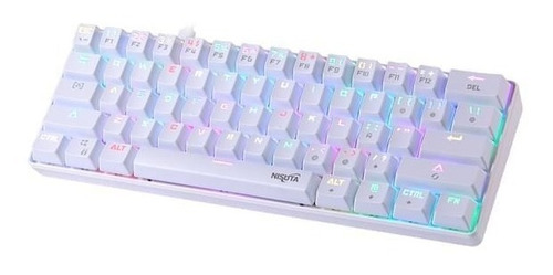 Teclado Mecánico Gamer Nisuta Blanco Nskbgz61woutemu Con Rgb