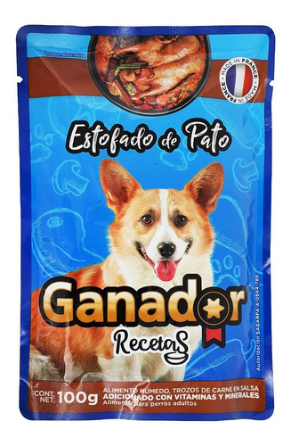 Alimento Para Perro Ganador Sabor Estofado De Pato 100 Gr