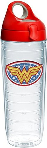 Wonder Woman Emblema Botella De Agua Con Tapa De Color