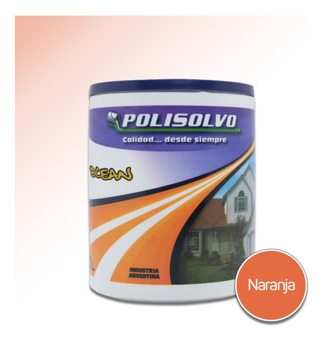 Latex Color 1 Litro Ocean Color Polisolvo Naranja