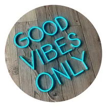 Comprar Cartel Good Vibes Only Neon Led Deco Living Bar Habitacion