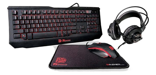 Combo Tt Gamer Teclado Retroiluminado Pad Auricular Y Mouse 