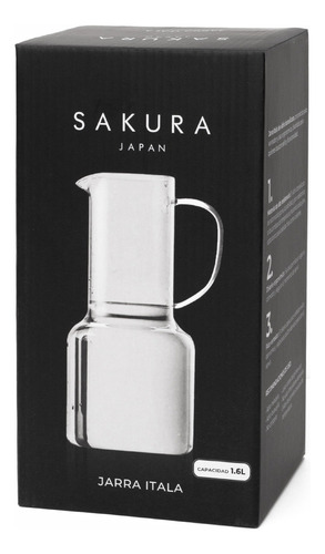 Jarra De Vidrio Borosilicato Sakura Itala Agua Jugo 1,6 L Color Transparente