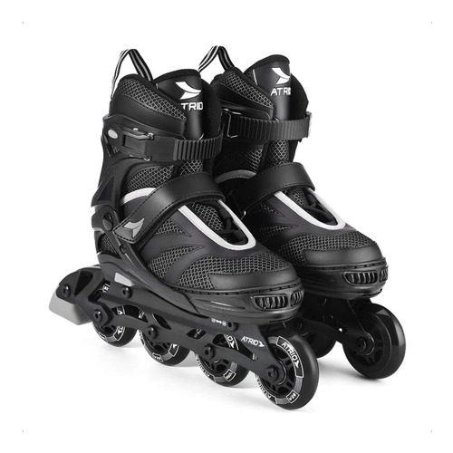 Patins Inline Regulável Tamanho 33-36 Preto Rolamento Freio