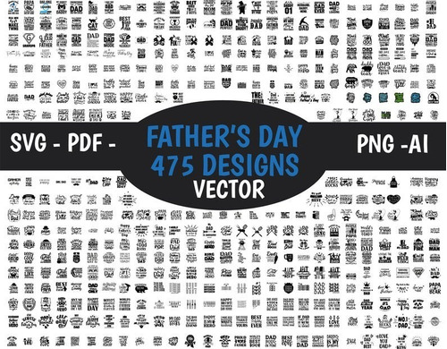 Día Del Padre / Día Del Papá (inglés) - Vector - Pack 9