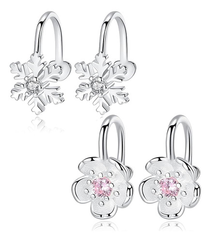 Juego Joyas Ajustables Plata S925 Con Diseño Flor Cerezo Sin