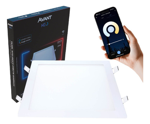 Luminária Wifi Painel Led Smart Embutir Avant Neo 24w Bivolt