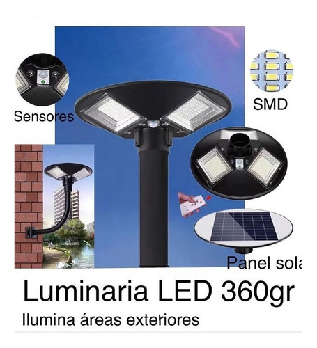 Lampara Luminaria Led 360º  120w C/panel Solar  Classic Lux