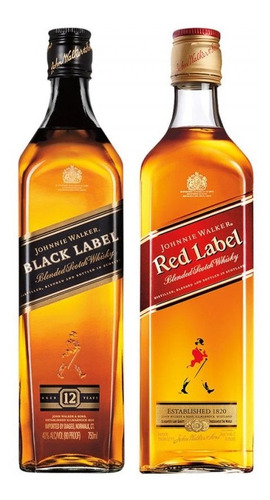 Whisky Johnnie Walker Red Label + Whisky Black Label 750ml