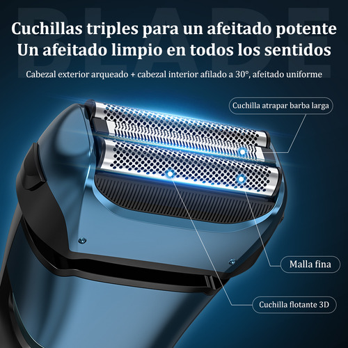 Sejoy Rasuradoras De Barba Eléctrica Recargable Para Hombre Color Azul 100/240V