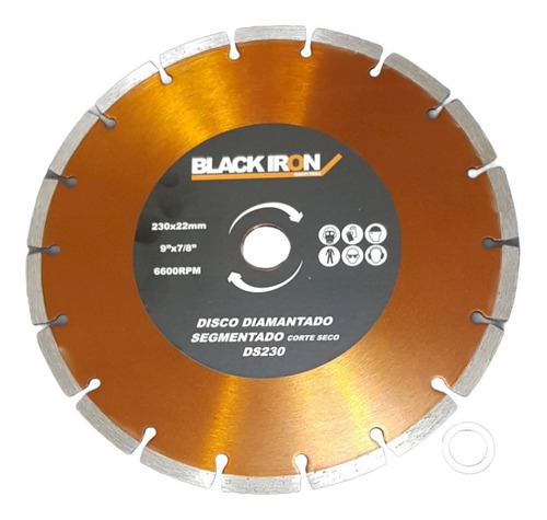 Disco Diamantado Segmentado 230mm 9 Black Iron Premium Color Naranja