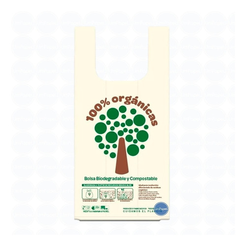 Bolsa Camiseta 40x50 Cm Biodegradable Compostable Eco X50u. 