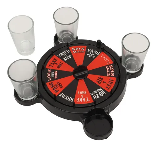 Juego De La Ruleta Retos Shots + 4 Vasos Amigos Bar