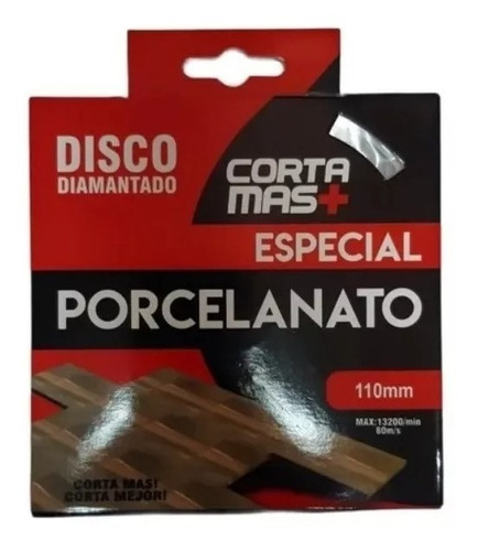 Disco Diamantado Corte Fino Turbo 110mm Para Porcelanato