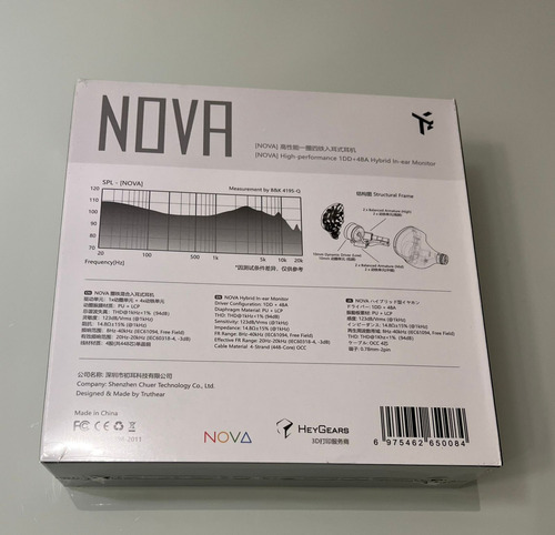 Fone Truthear Nova 1dd+4ba Monitor In-ear Híbrido Cor Azul