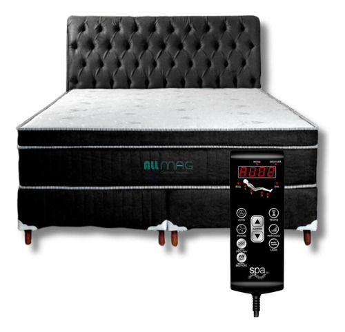 Cama Box Queen D45 Controle Massageador Bio Cabeceira 2 Trav