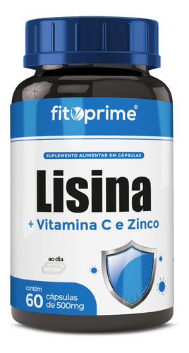 Suplemento de lisina, vitamina C y zinc de Fitoprime, 60 cápsulas