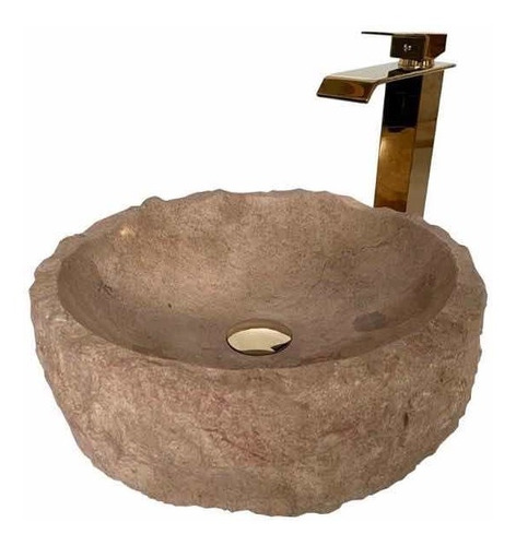 Lavabo De Mármol Crema Arena 40cm Rústico Premium ¡nuevo!